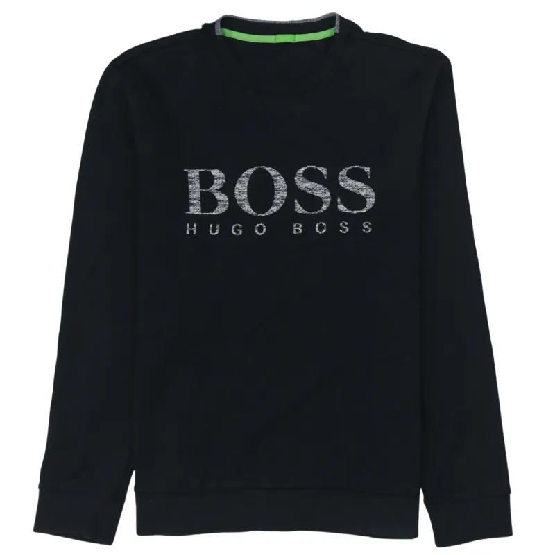 HUGO BOSS 90's Spellout Crew Neck Sweatshirt Medium  Black sold by Vintage Club