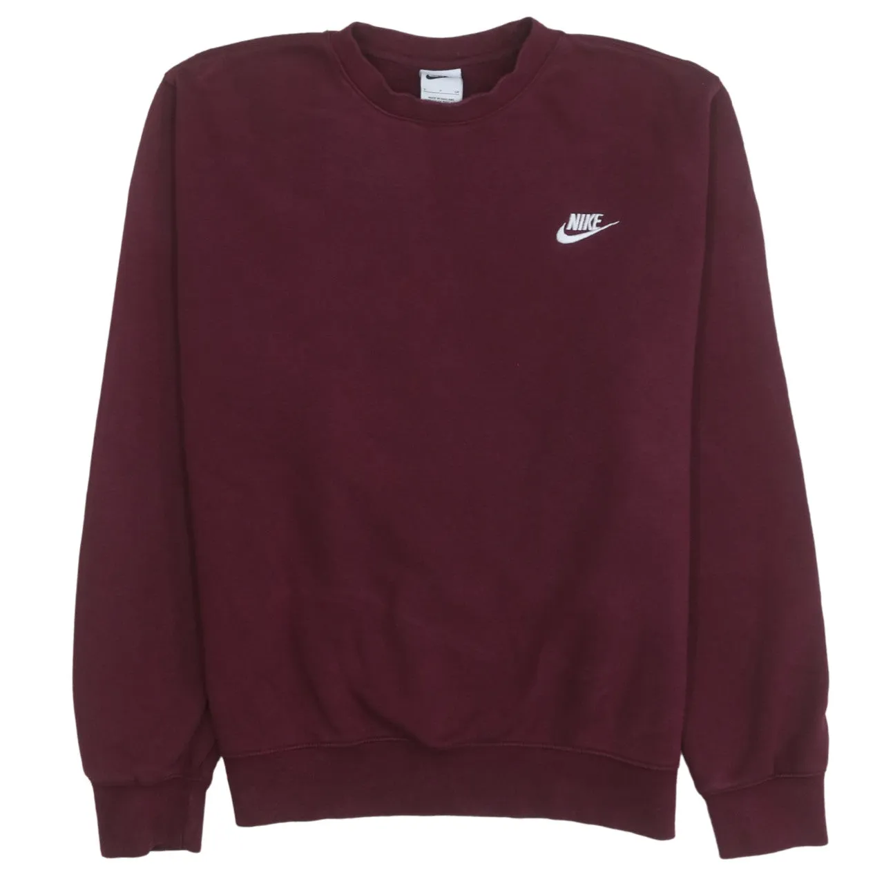 Nike 90's Swoosh Crew Neck Sweatshirt Small Burgundy Red sold by Vintage Club