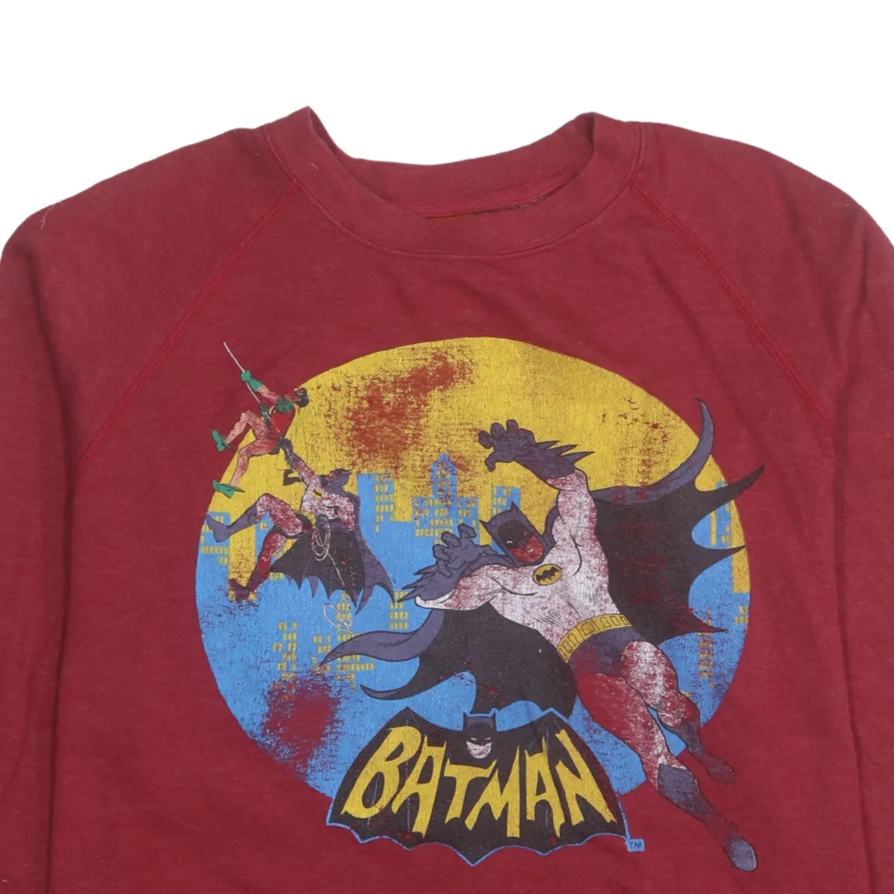 Batman 90's Spellout Crew Neck Sweatshirt Medium Red sold by Vintage Club product image thumbnail 3