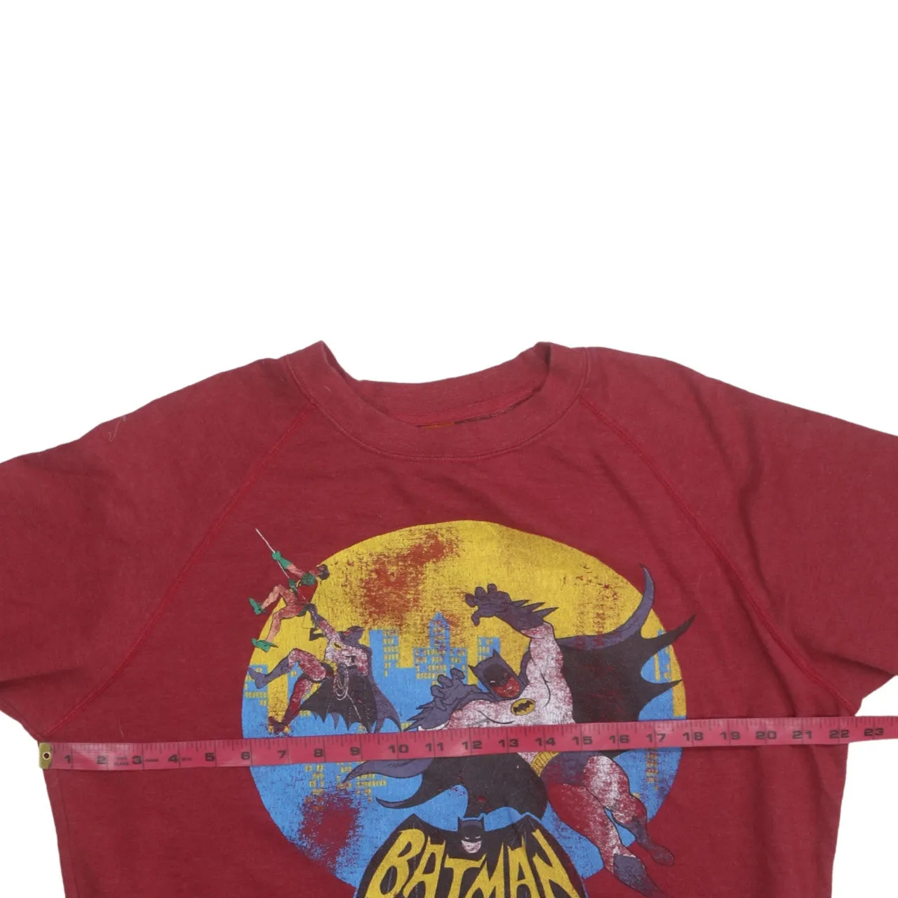 Batman 90's Spellout Crew Neck Sweatshirt Medium Red sold by Vintage Club product image thumbnail 5