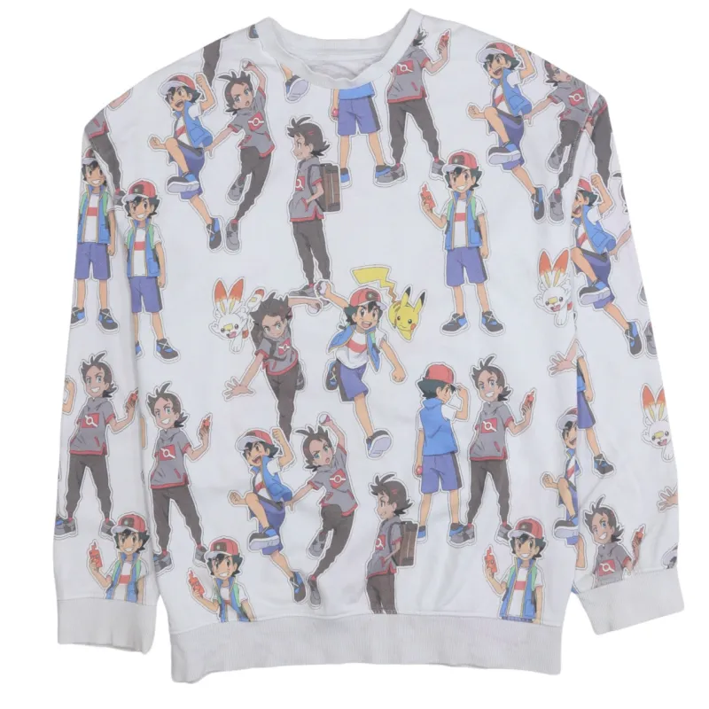 Retro 90's Plain Crew Neck Sweatshirt Medium  White sold by Vintage Club