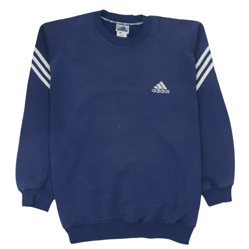 Adidas 90's Lightweight Crew Neck Sweatshirt Medium Navy Blue sold by Vintage Club