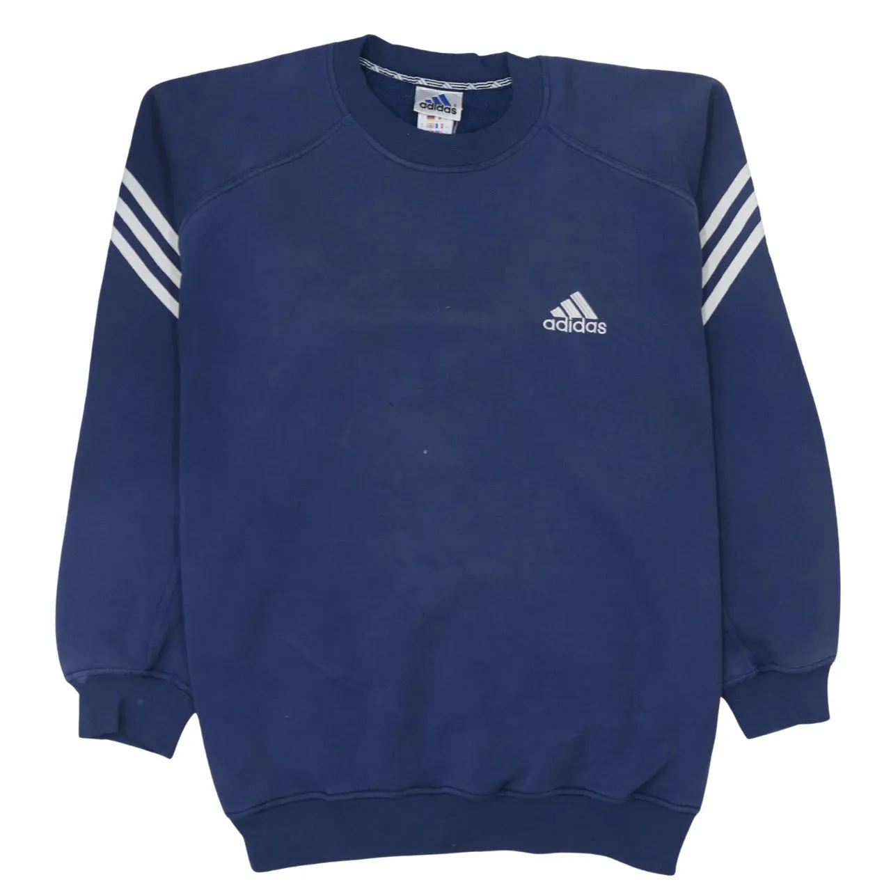 Adidas 90's Lightweight Crew Neck Sweatshirt Medium Navy Blue sold by Vintage Club