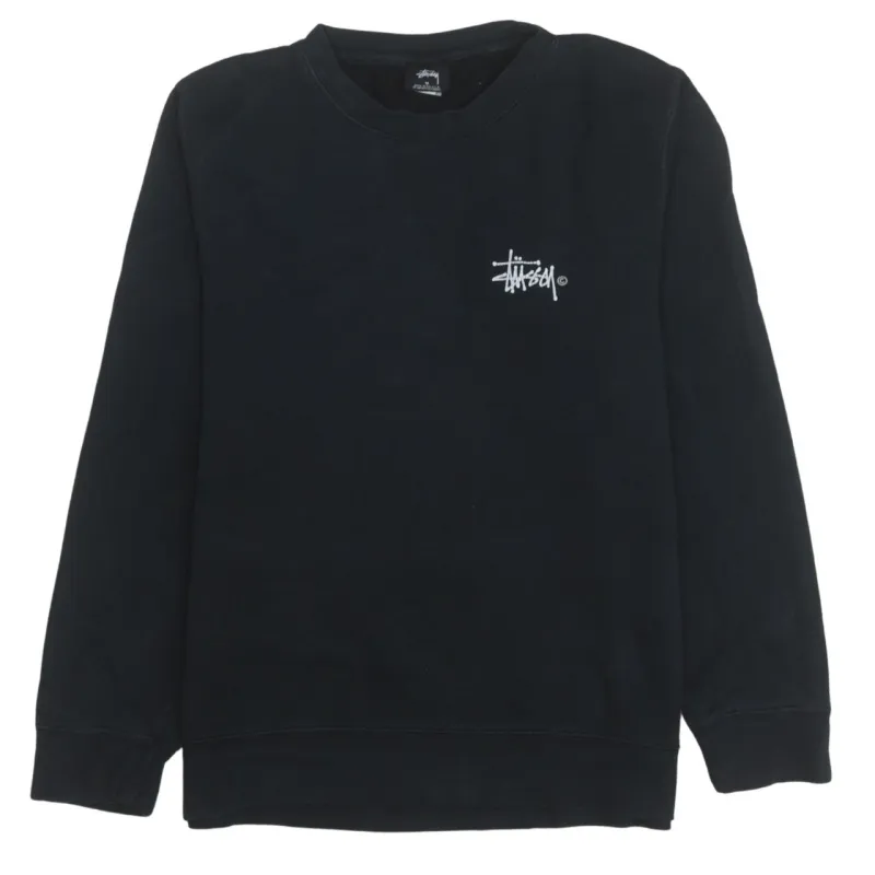 Stussy 90's Lightweight Crew Neck Sweatshirt Medium Black sold by Vintage Club