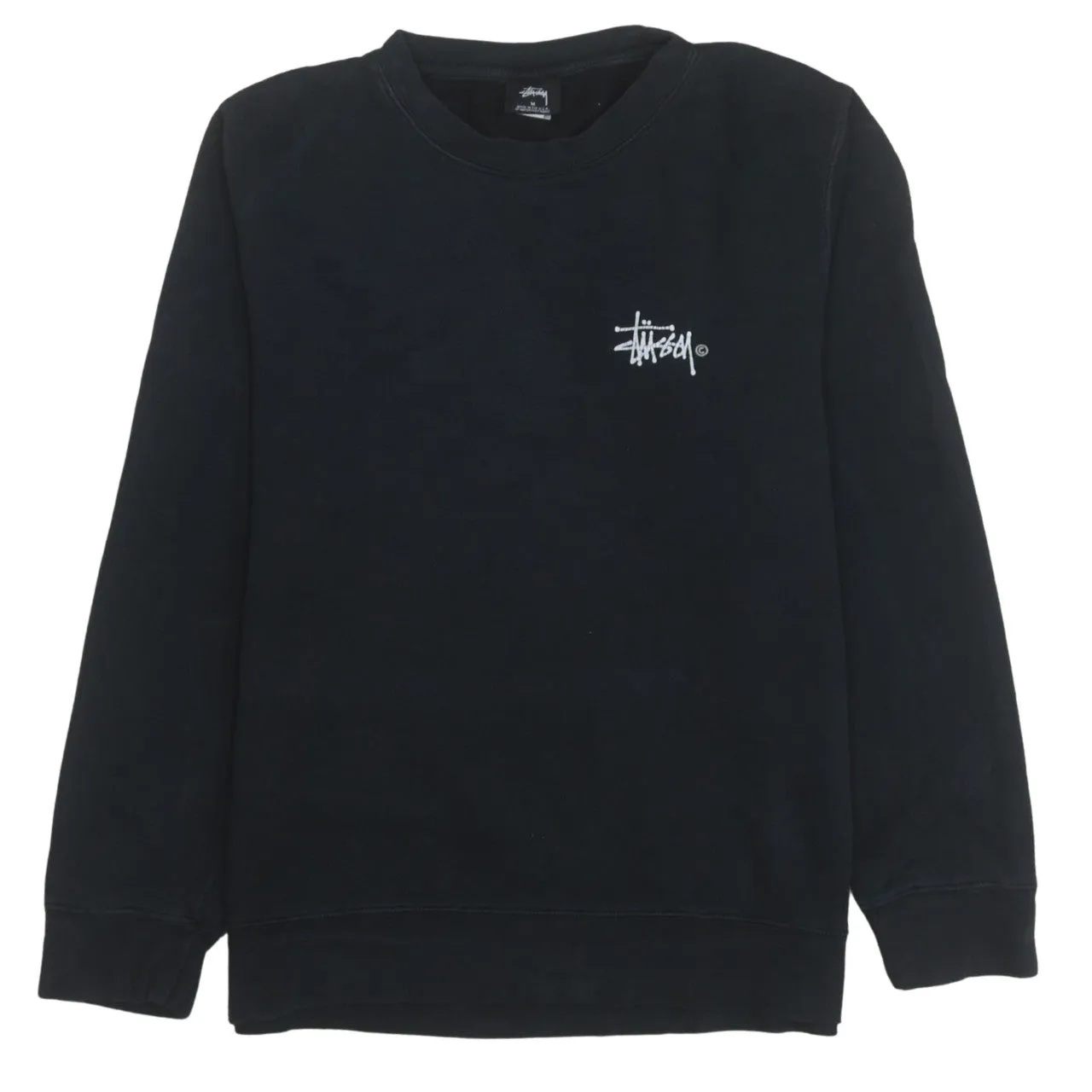 Stussy 90's Lightweight Crew Neck Sweatshirt Medium Black sold by Vintage Club