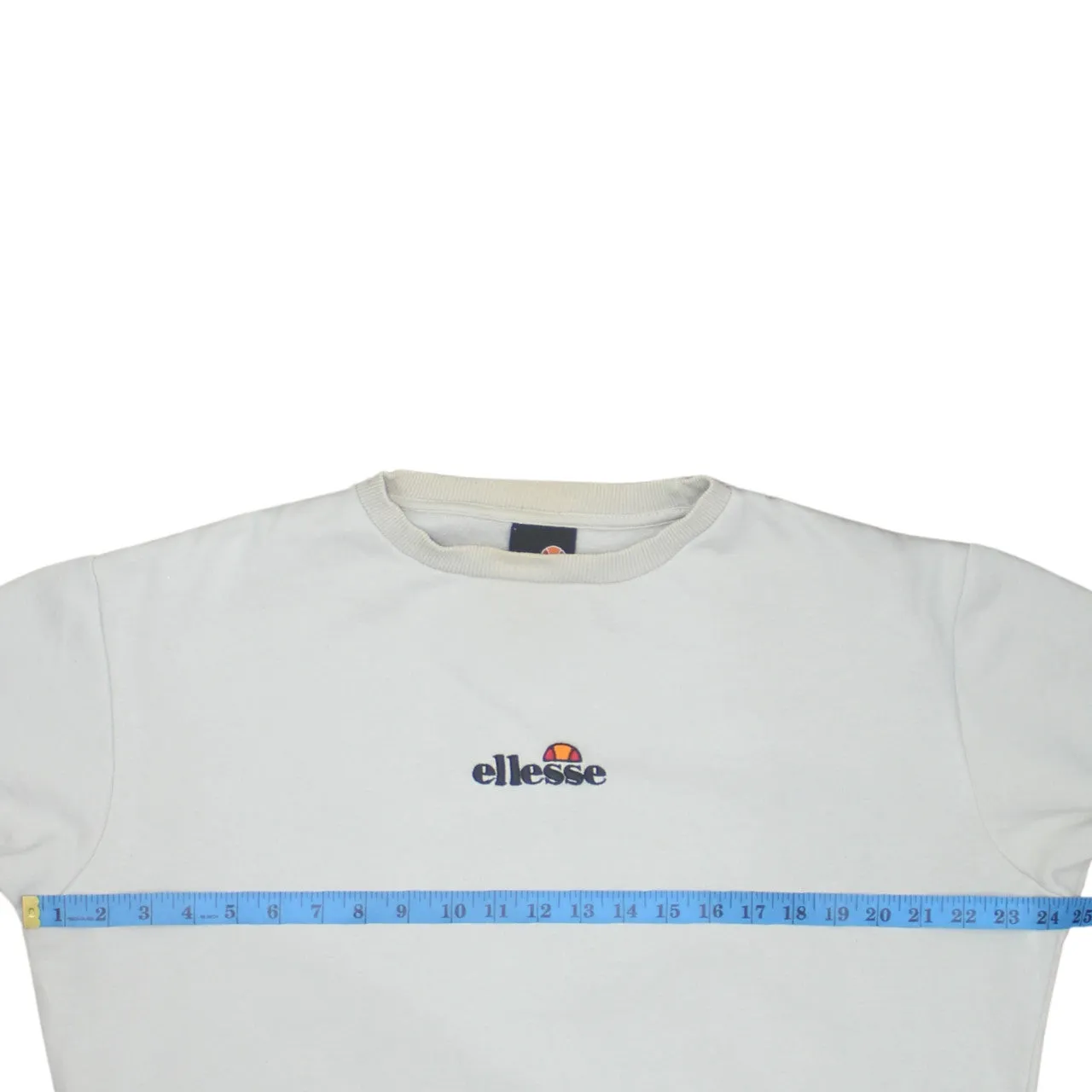 Ellesse 90's Lightweight Crew Neck Sweatshirt Medium Beige Cream sold by Vintage Club product image thumbnail 5