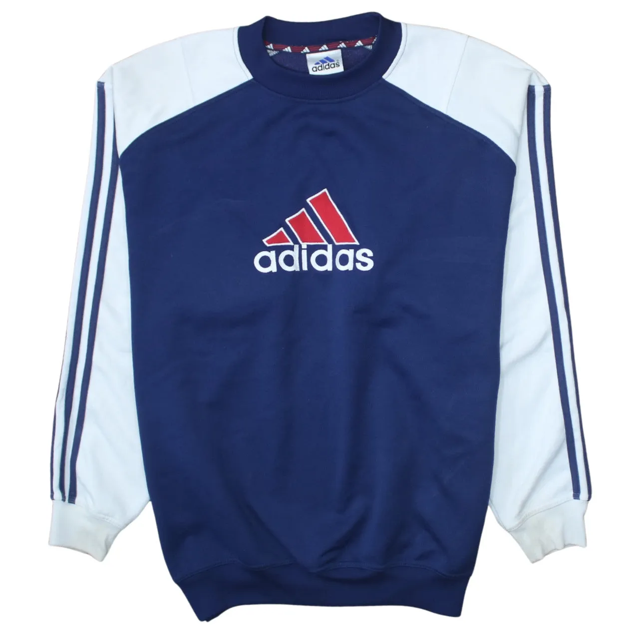 Adidas 90's Spellout Crew Neck Sweatshirt Large Navy Blue sold by Vintage Club