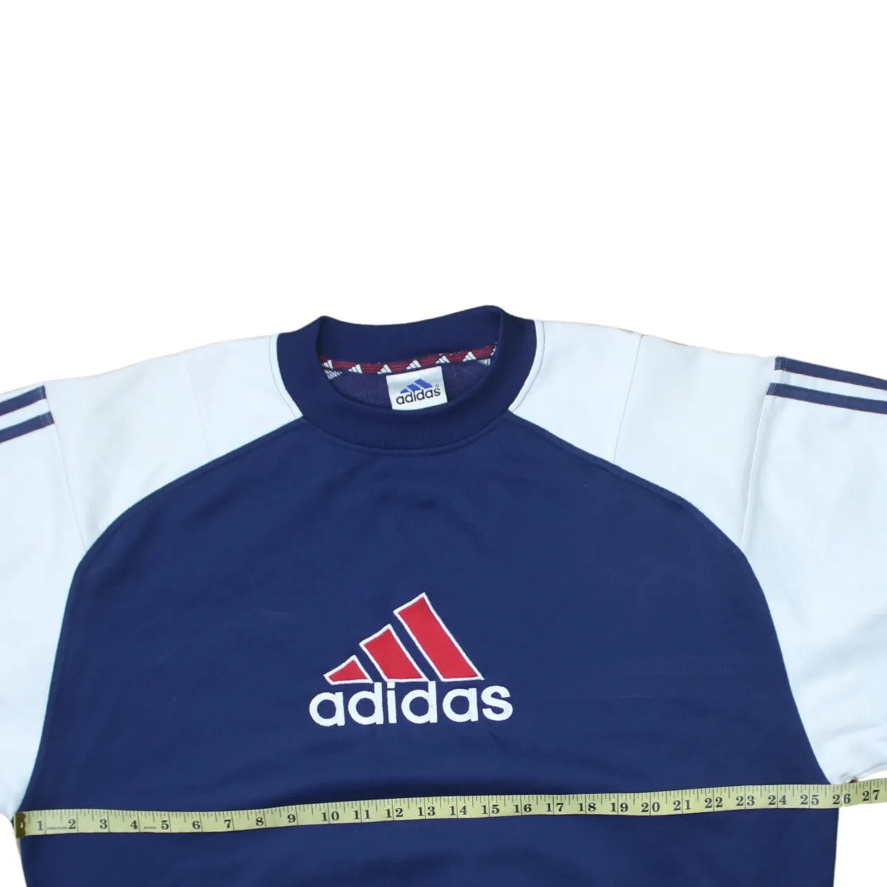 Adidas 90's Spellout Crew Neck Sweatshirt Large Navy Blue sold by Vintage Club product image thumbnail 5