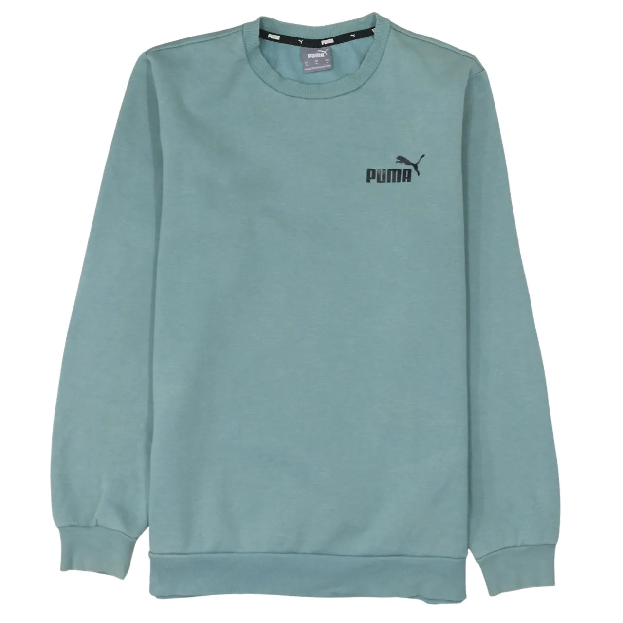 Puma Green Sweatshirt Men's Medium Printed Chest Logo Crewneck Pullover Fleece Top sold by Vintage Club