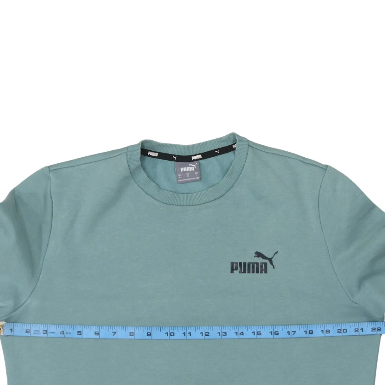 Puma Green Sweatshirt Men's Medium Printed Chest Logo Crewneck Pullover Fleece Top sold by Vintage Club product image thumbnail 5