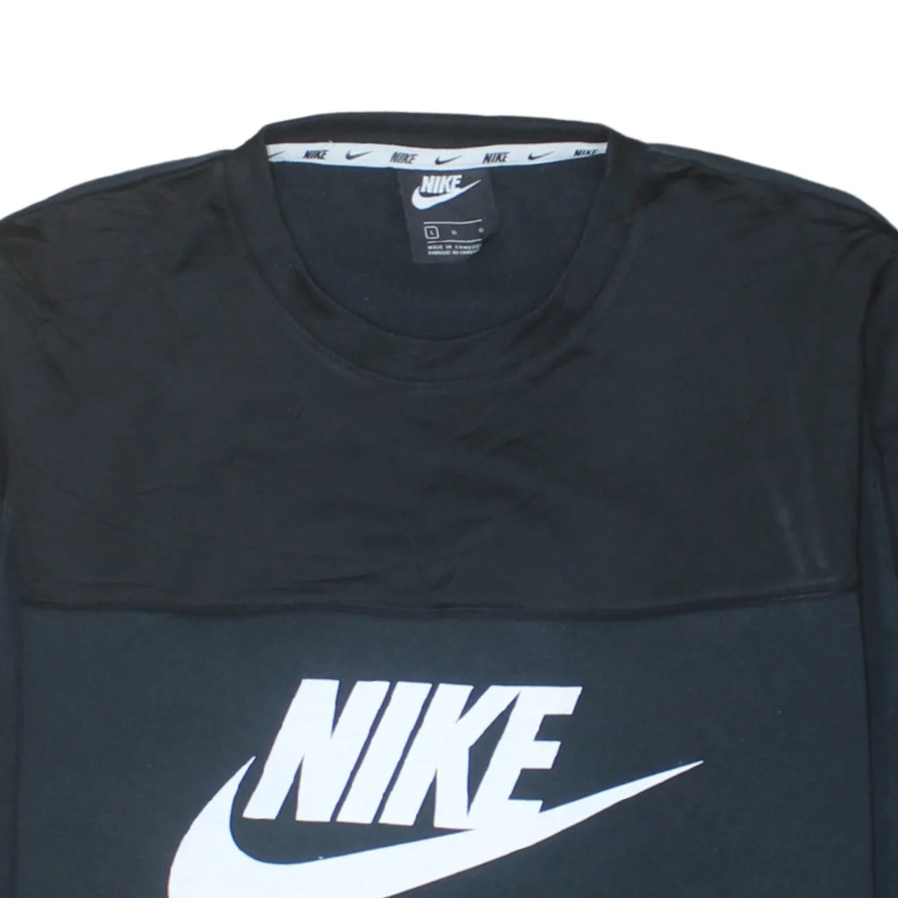 Nike 90's Center Middle Swoosh Crew Neck Sweatshirt Large Black sold by Vintage Club product image thumbnail 3