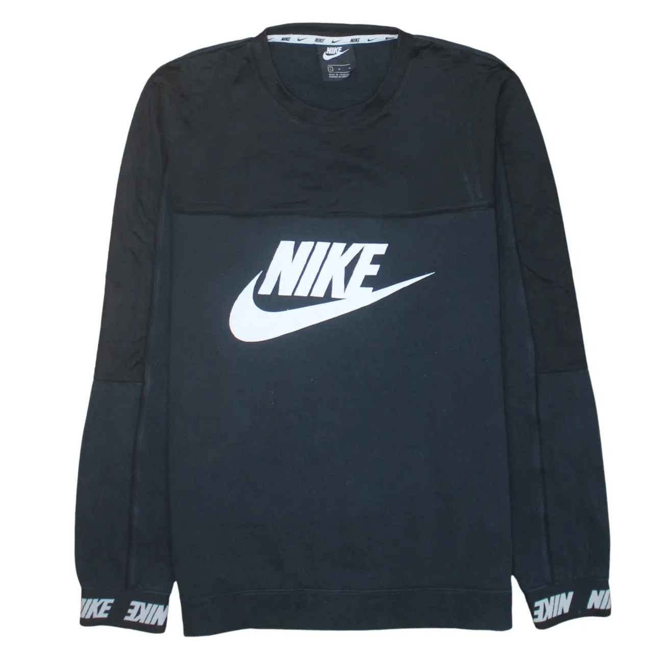 Nike 90's Center Middle Swoosh Crew Neck Sweatshirt Large Black sold by Vintage Club