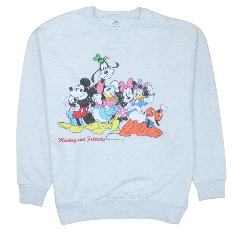 Disney 90's Mickey Mouse & Friends Crew Neck Sweatshirt Small Grey sold by Vintage Club