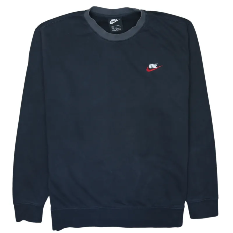 Nike 90's Swoosh Crew Neck Sweatshirt Large Black made by Nike