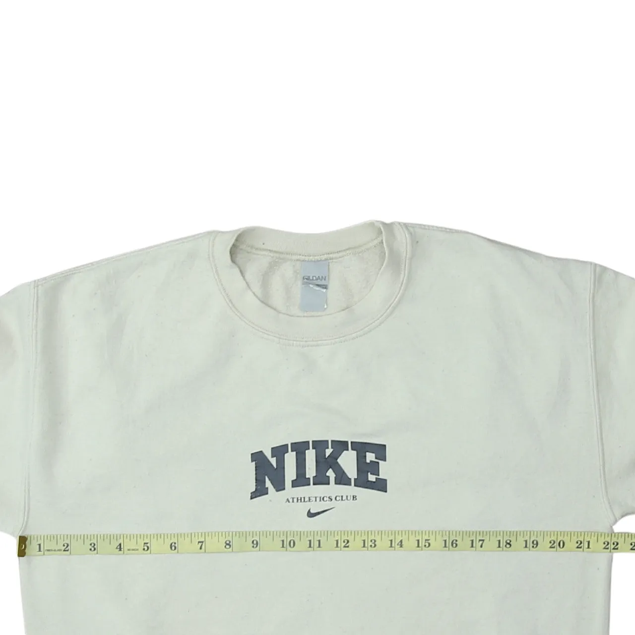 Nike 90's Center Middle Swoosh Crew Neck Sweatshirt Medium Beige Cream sold by Vintage Club product image thumbnail 5