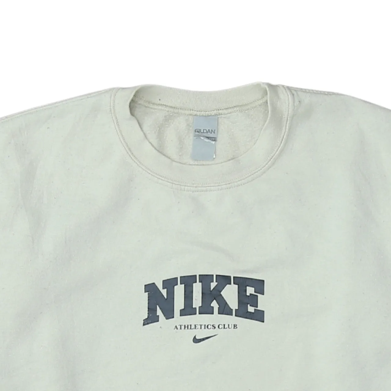 Nike 90's Center Middle Swoosh Crew Neck Sweatshirt Medium Beige Cream sold by Vintage Club product image thumbnail 3