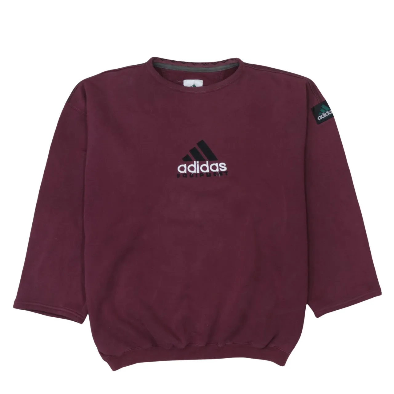 Adidas 90's Spellout Crew Neck Sweatshirt Large Burgundy Red sold by Vintage Club