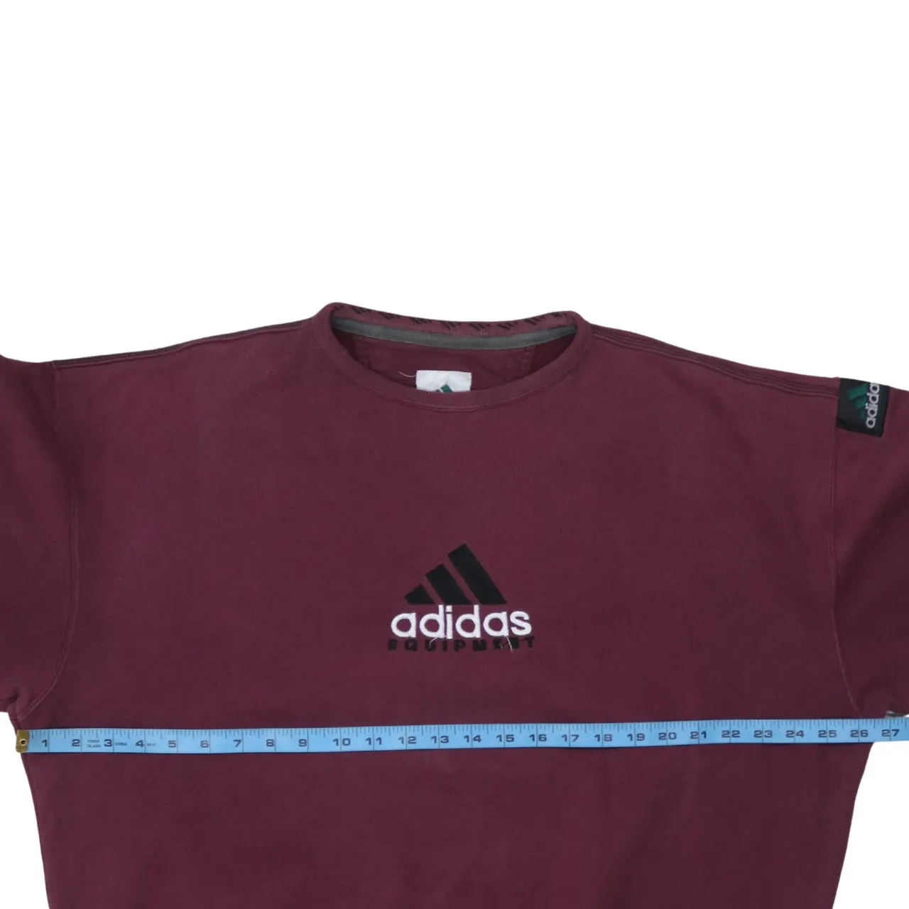 Adidas 90's Spellout Crew Neck Sweatshirt Large Burgundy Red sold by Vintage Club product image thumbnail 5