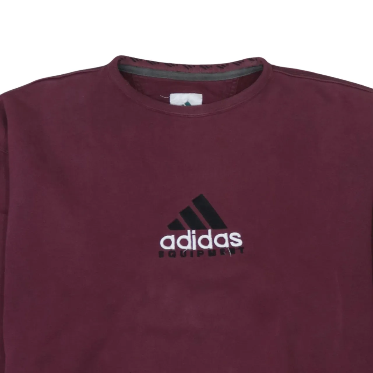 Adidas 90's Spellout Crew Neck Sweatshirt Large Burgundy Red sold by Vintage Club product image thumbnail 3