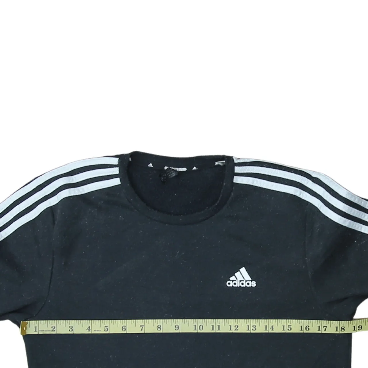 Adidas 90's Striped Sleeve Crew Neck Sweatshirt Small Black sold by Vintage Club product image thumbnail 5