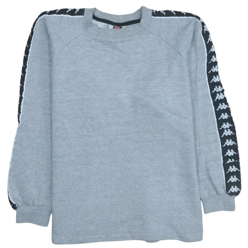 Kappa Grey Sweatshirt Men's Large Logo Tape Sleeve Crewneck Pullover Top sold by Vintage Club