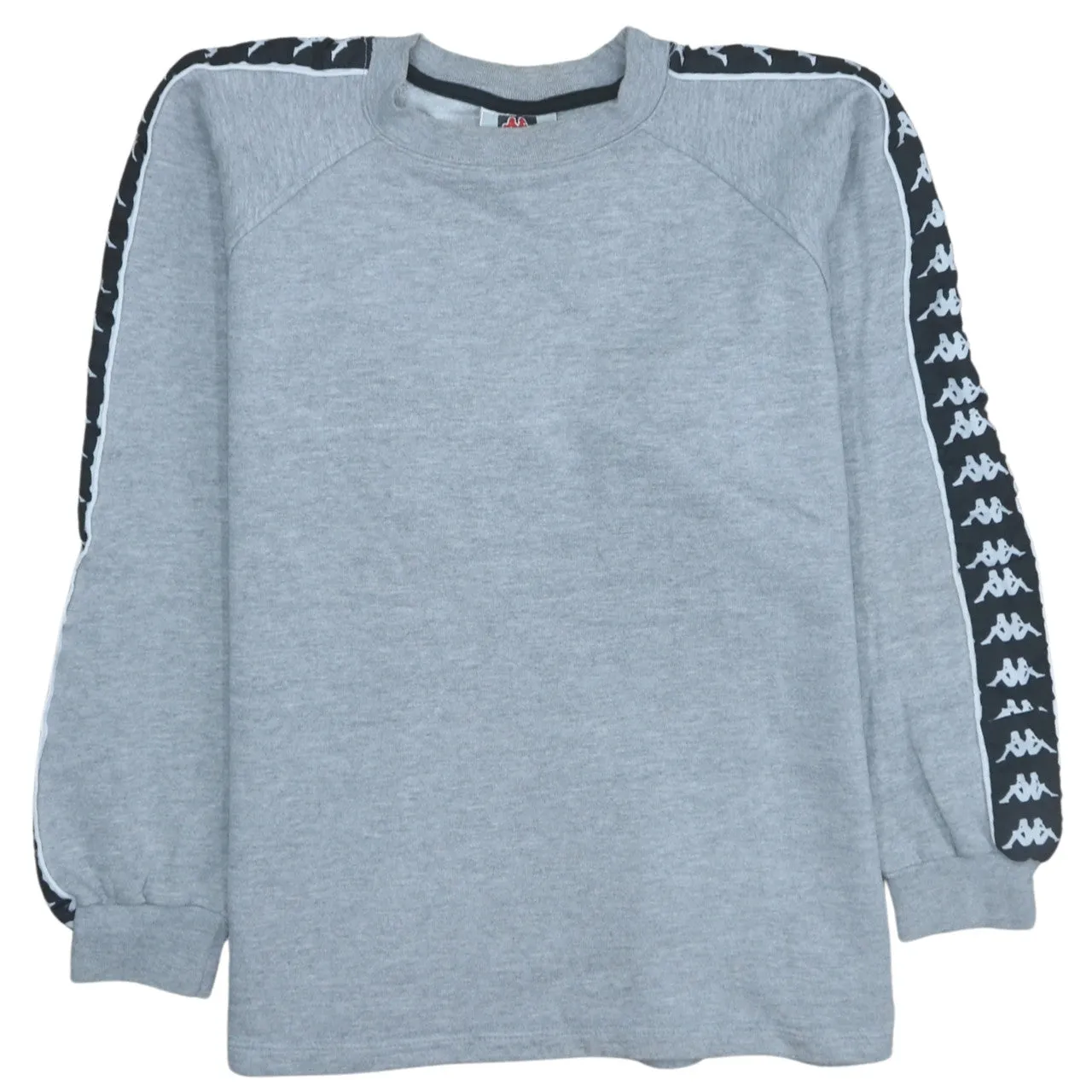 Kappa Grey Sweatshirt Men's Large Logo Tape Sleeve Crewneck Pullover Top sold by Vintage Club