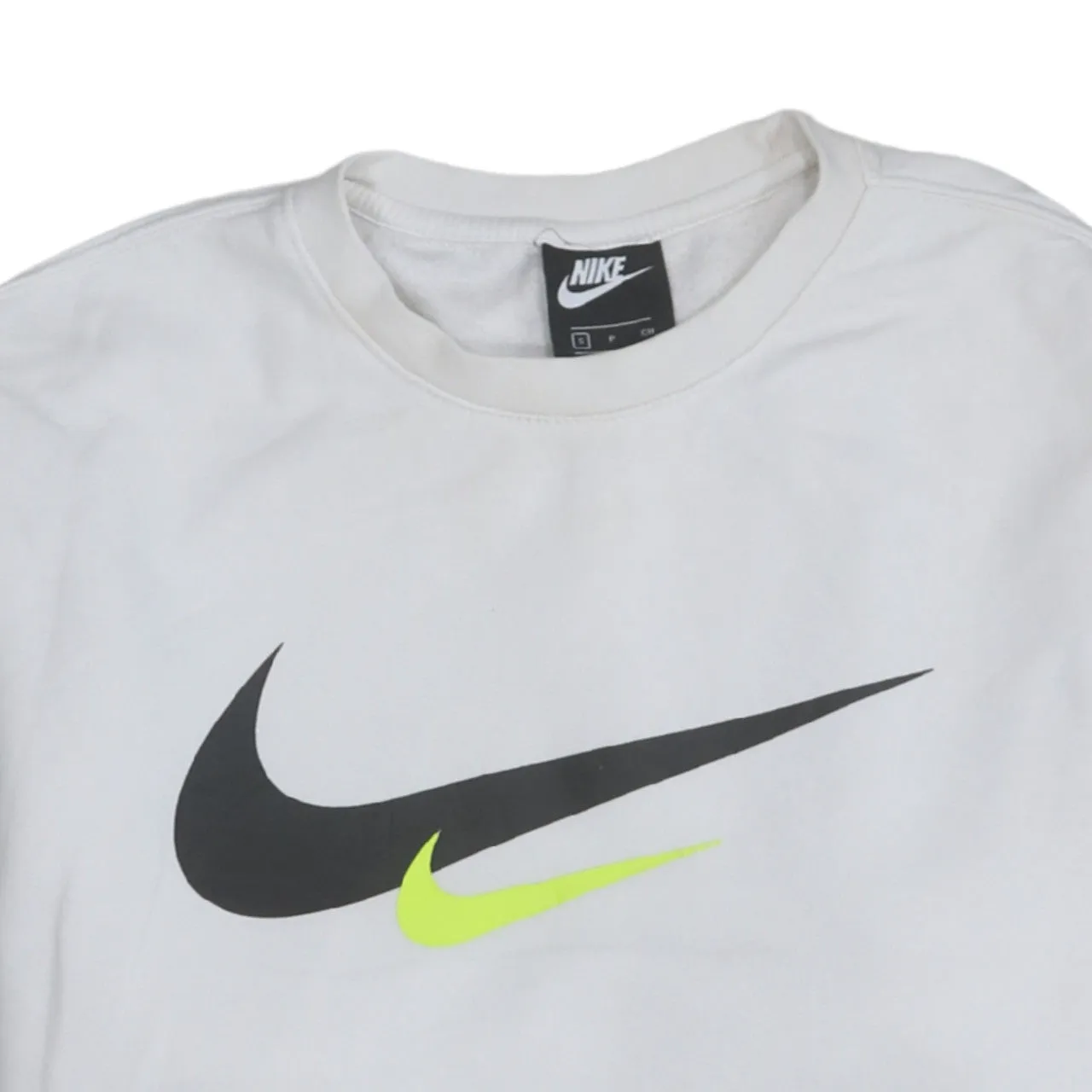 Nike 90's Center Middle Swoosh Crew Neck Sweatshirt Small White sold by Vintage Club product image thumbnail 3