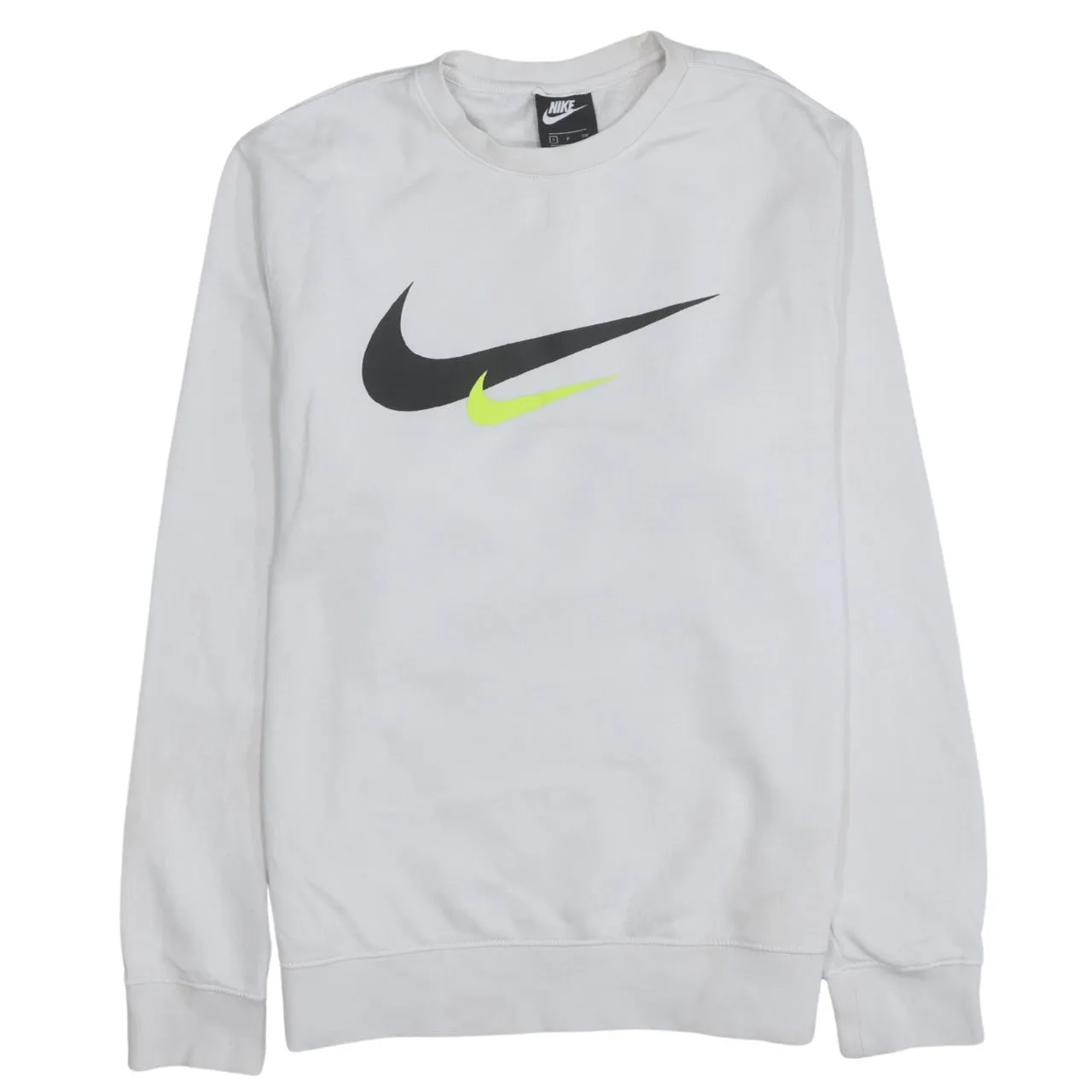 Nike 90's Center Middle Swoosh Crew Neck Sweatshirt Small White sold by Vintage Club