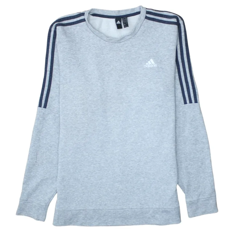 Adidas 90's Striped Sleeve Crew Neck Sweatshirt Medium Grey sold by Vintage Club