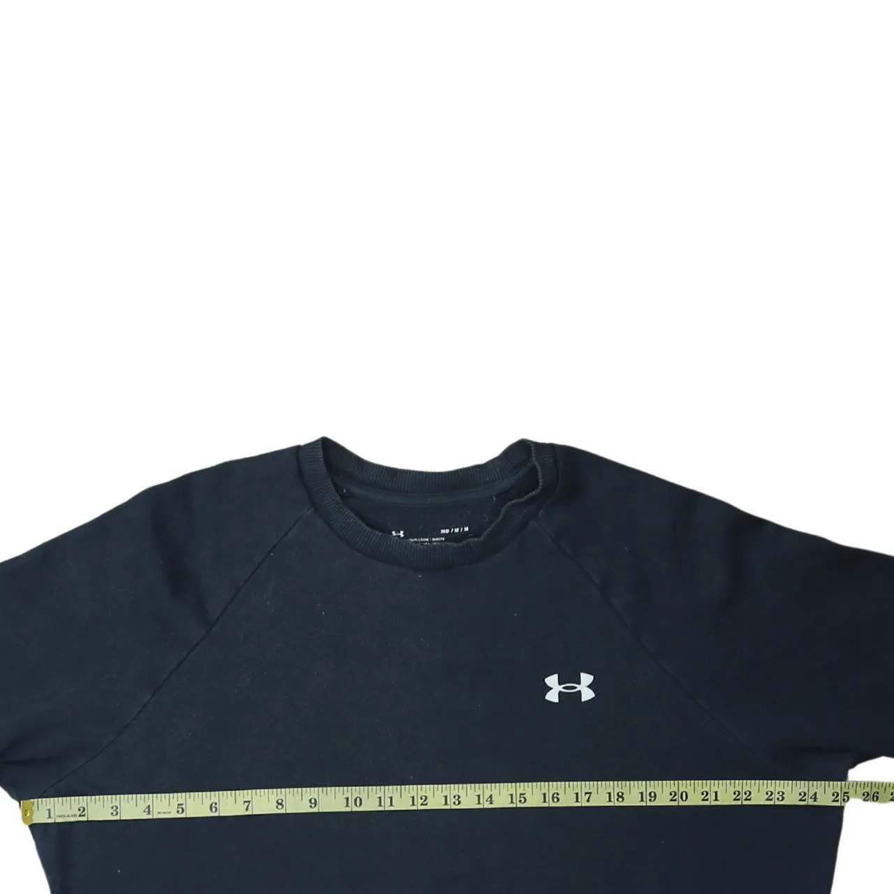 Under Armour Black Sweatshirt Men's Medium Embroidered Chest Logo Raglan Sleeves Fleece Pullover sold by Vintage Club product image thumbnail 5