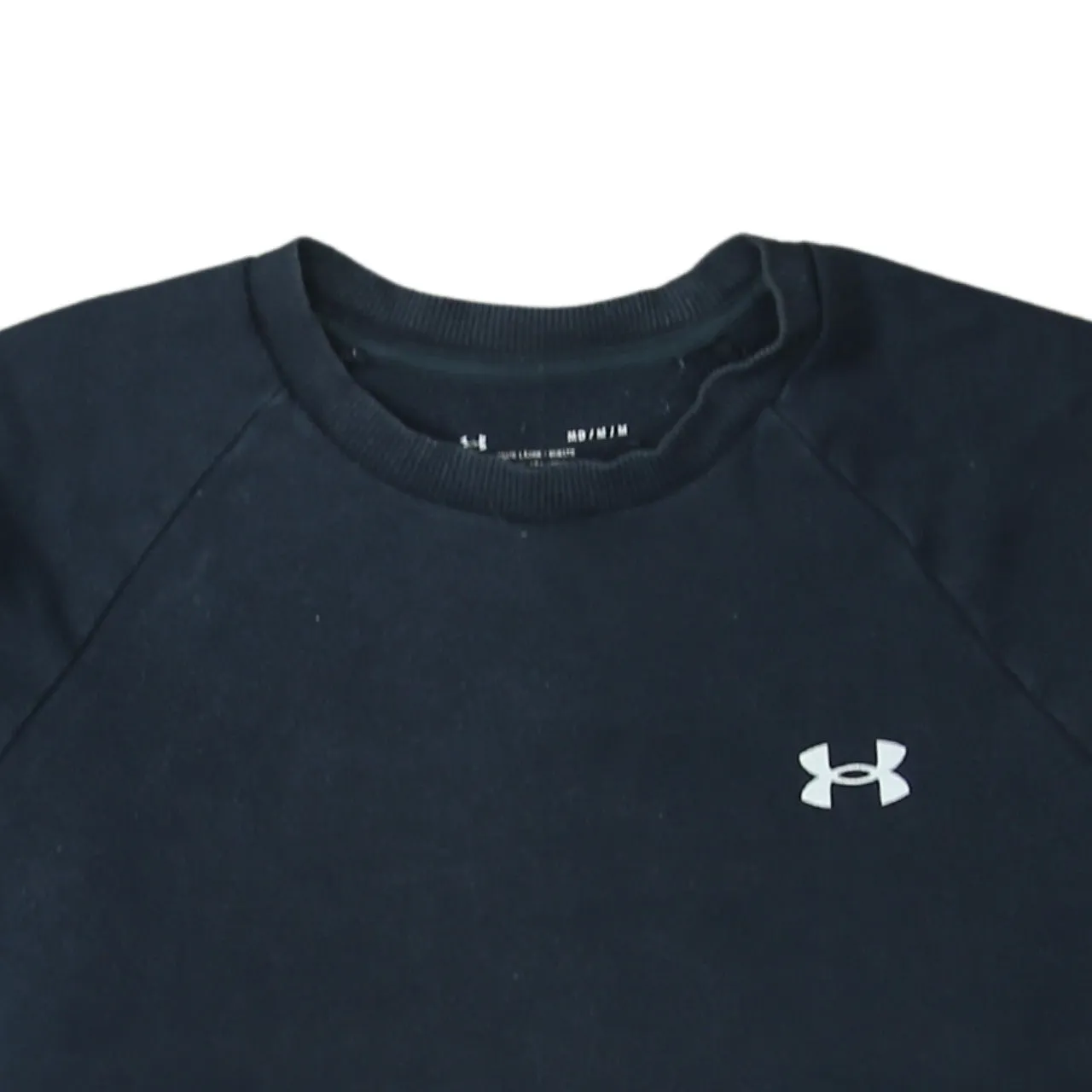 Under Armour Black Sweatshirt Men's Medium Embroidered Chest Logo Raglan Sleeves Fleece Pullover sold by Vintage Club product image thumbnail 3