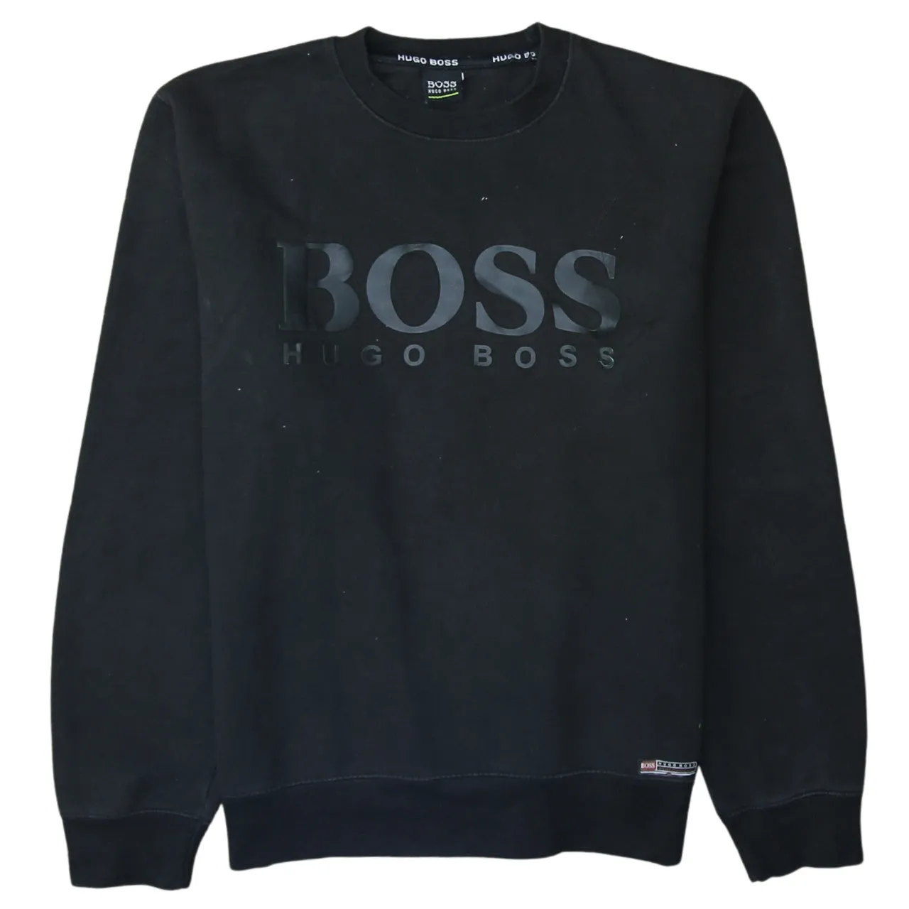 HUGO BOSS 90's Spellout Crew Neck Sweatshirt Medium Black sold by Vintage Club