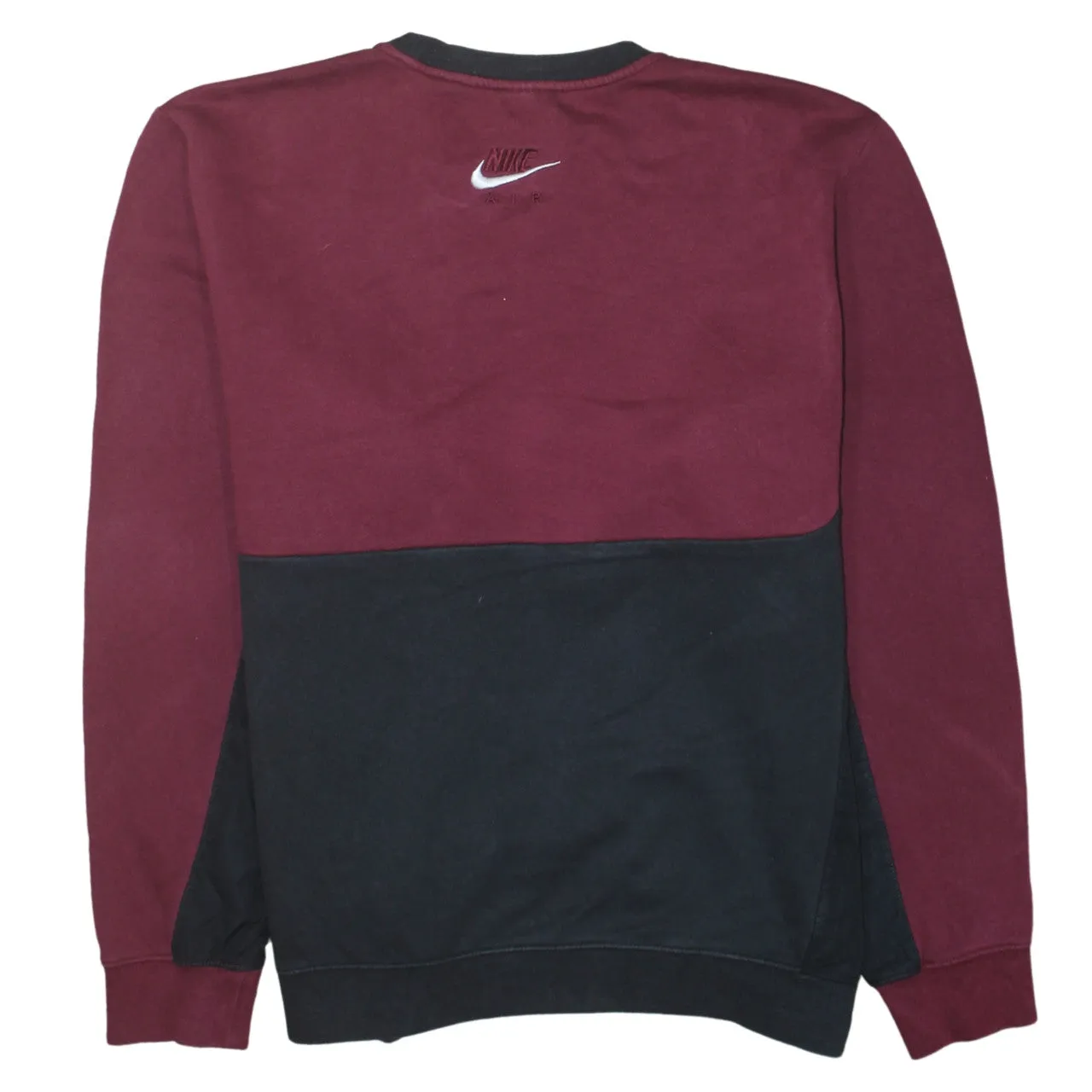 Nike Burgundy Black Sweatshirt Men's Large Nike Air Printed Logo Crewneck Pullover Fleece Top sold by Vintage Club product image thumbnail 2