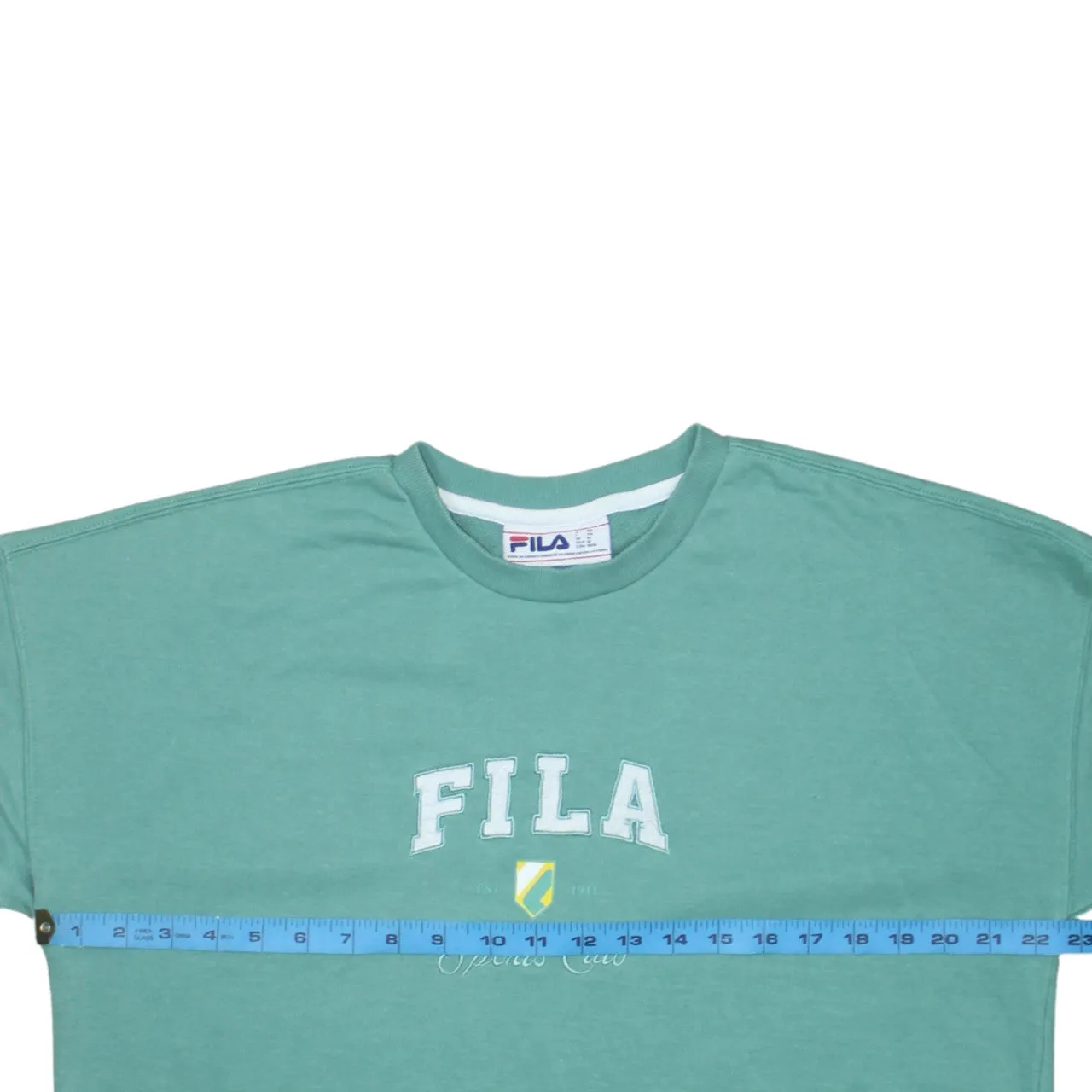 Fila 90's Spellout Crew Neck Sweatshirt Medium Green sold by Vintage Club product image thumbnail 5