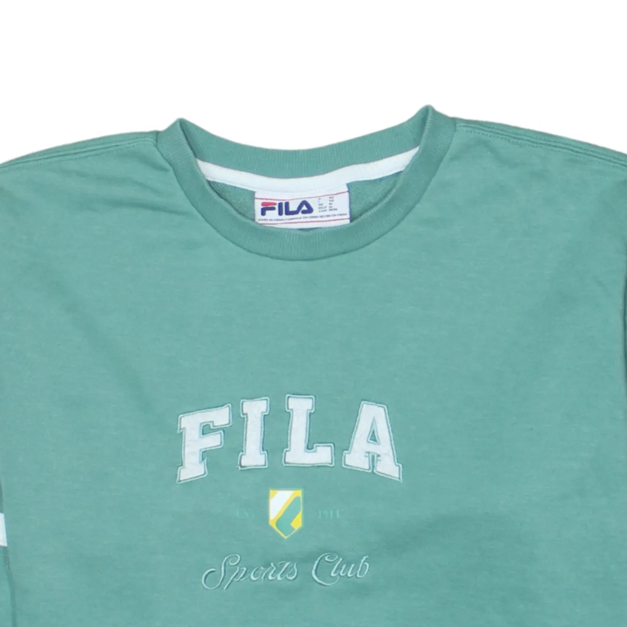 Fila 90's Spellout Crew Neck Sweatshirt Medium Green sold by Vintage Club product image thumbnail 3