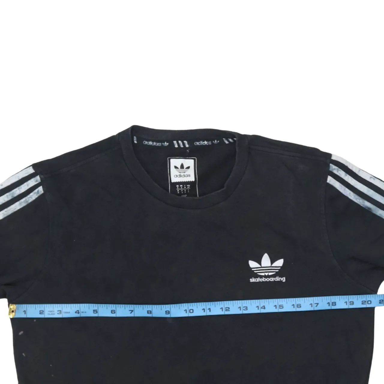 Adidas 90's Striped Sleeve Crew Neck Sweatshirt Small Black sold by Vintage Club product image thumbnail 5