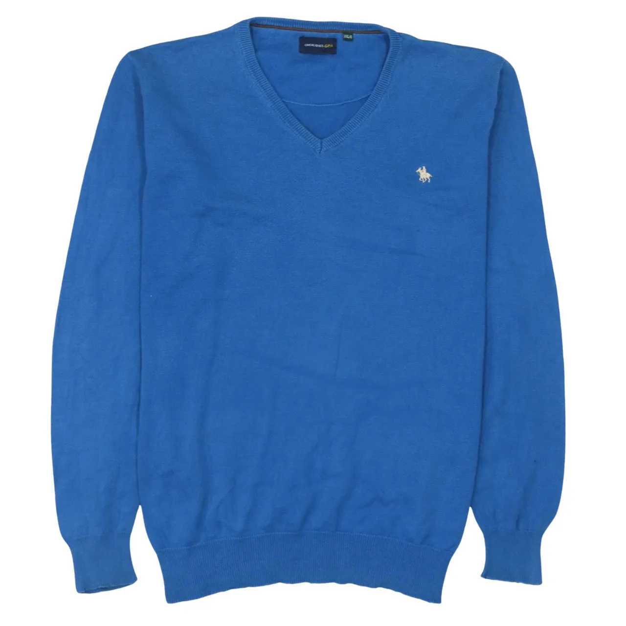 Polo Ralph Lauren 90's Lightweight V Neck Sweatshirt Large Blue sold by Vintage Club