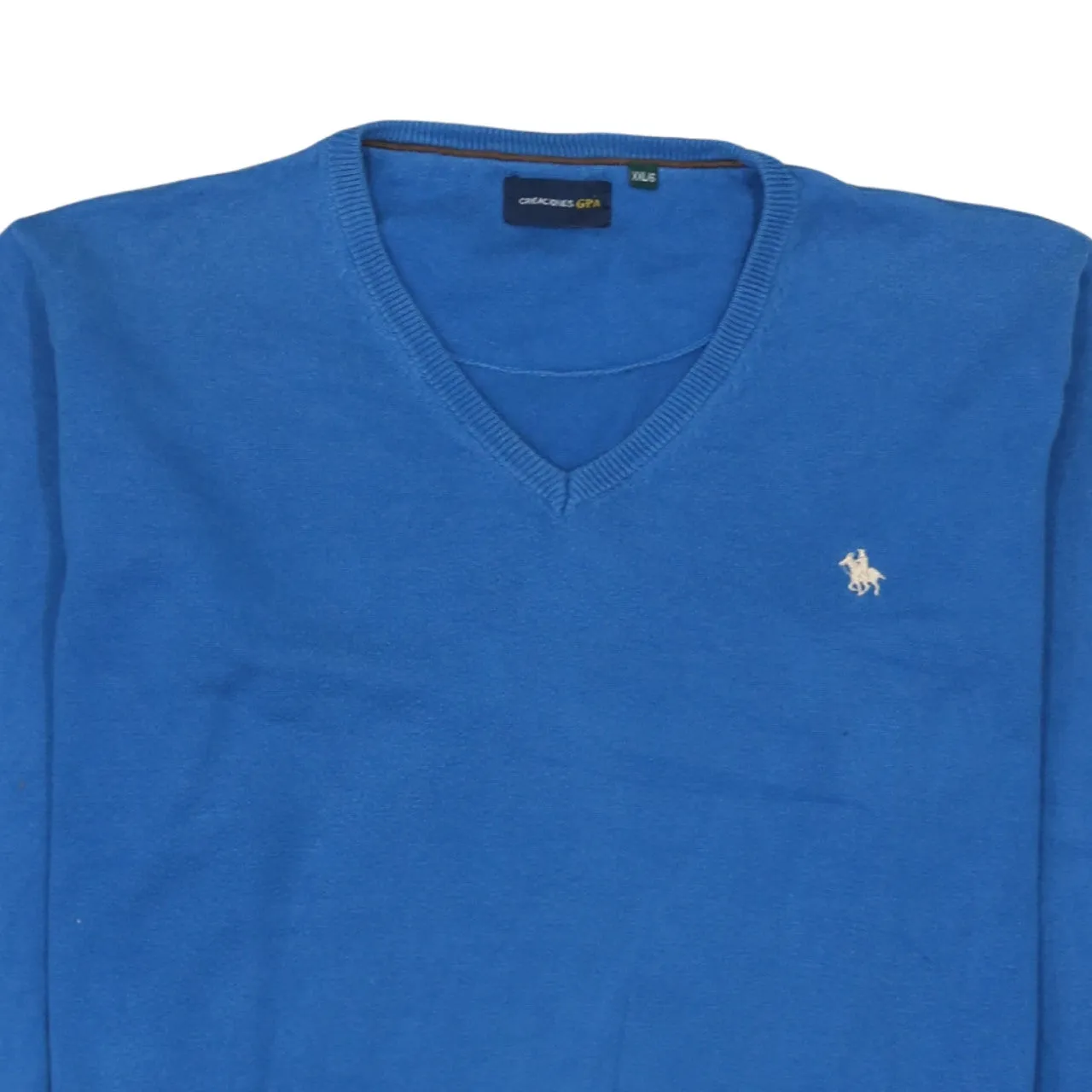 Polo Ralph Lauren 90's Lightweight V Neck Sweatshirt Large Blue sold by Vintage Club product image thumbnail 3