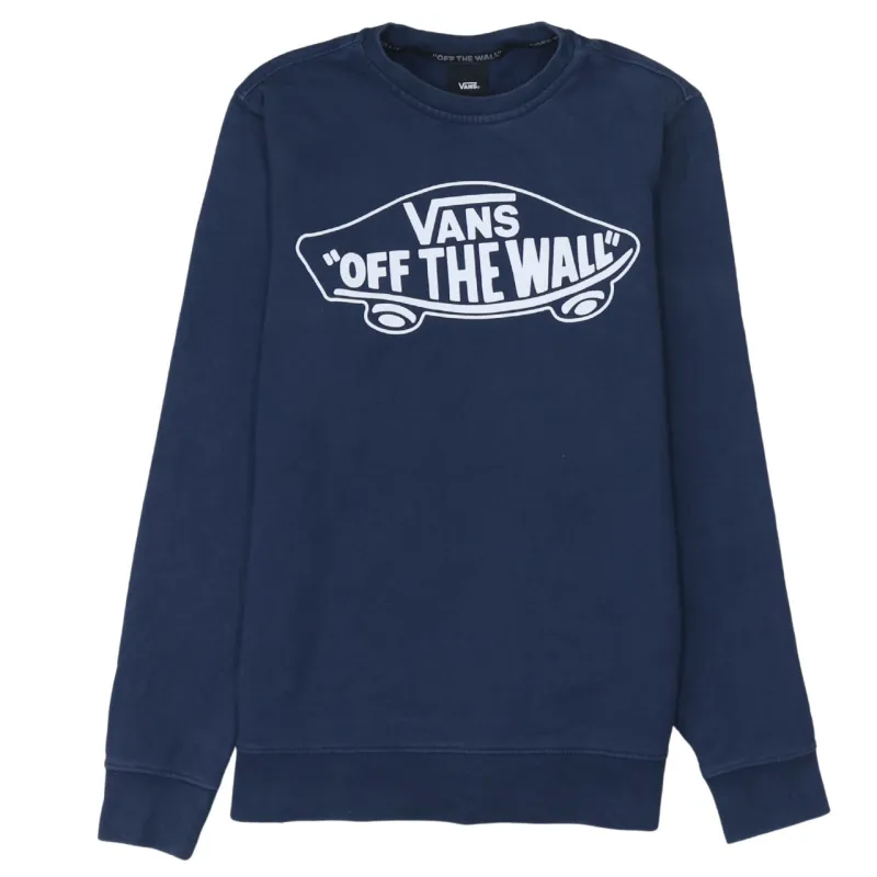 VANS 90's Spellout Crew Neck Sweatshirt XSmall Navy Blue sold by Vintage Club