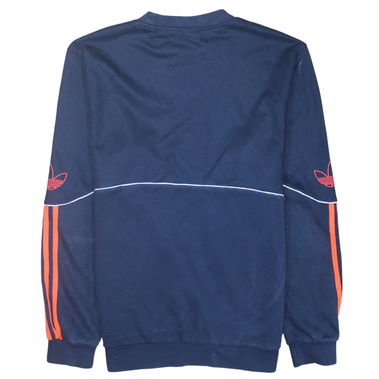 Adidas 90's Striped Sleeve Crew Neck Sweatshirt Medium Navy Blue sold by Vintage Club product image thumbnail 2