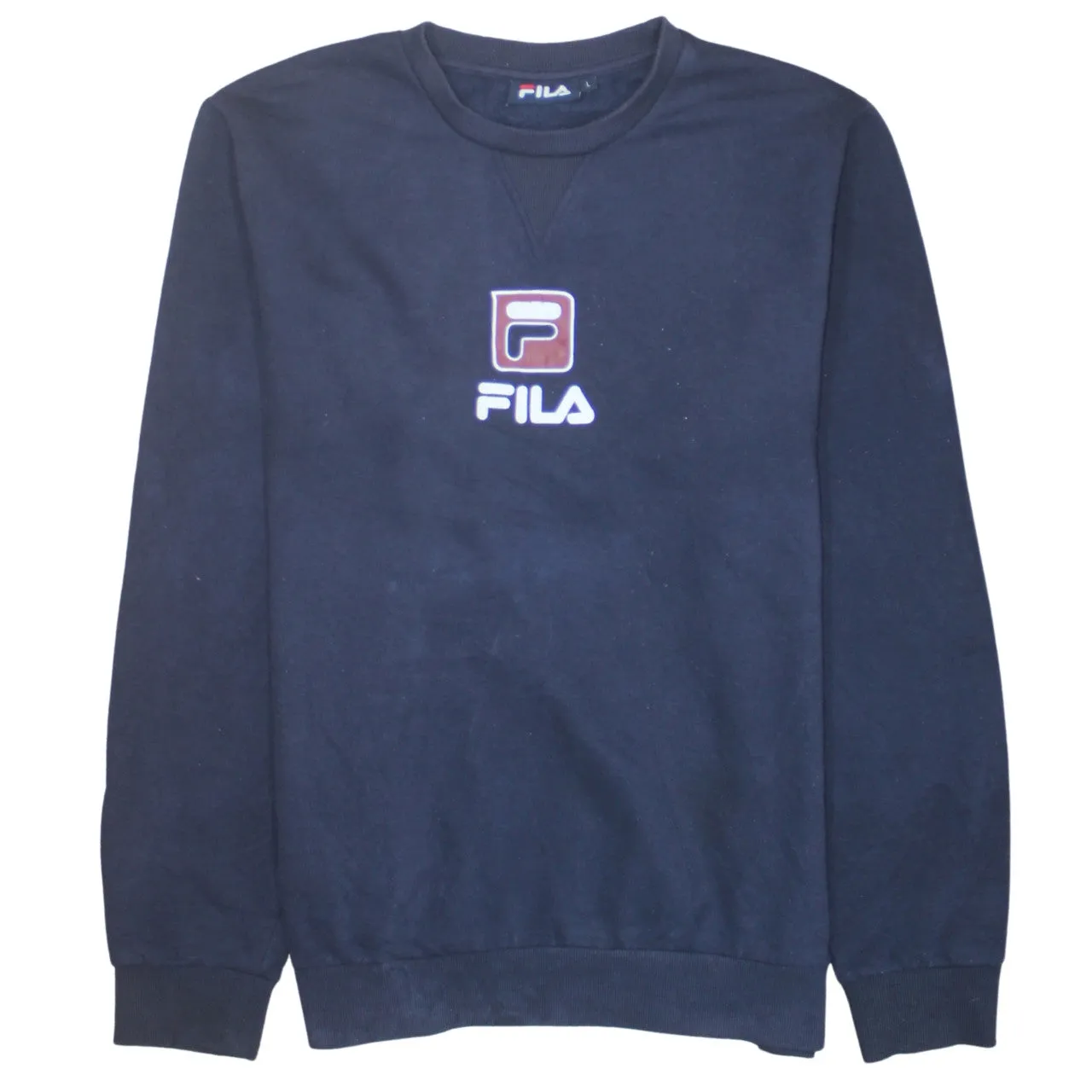Fila 90's Lightweight Crew Neck Sweatshirt Large Navy Blue sold by Vintage Club