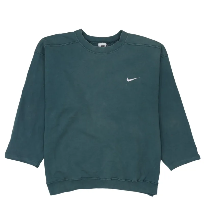 Nike 90's Swoosh Crew Neck Sweatshirt Large Green sold by Vintage Club