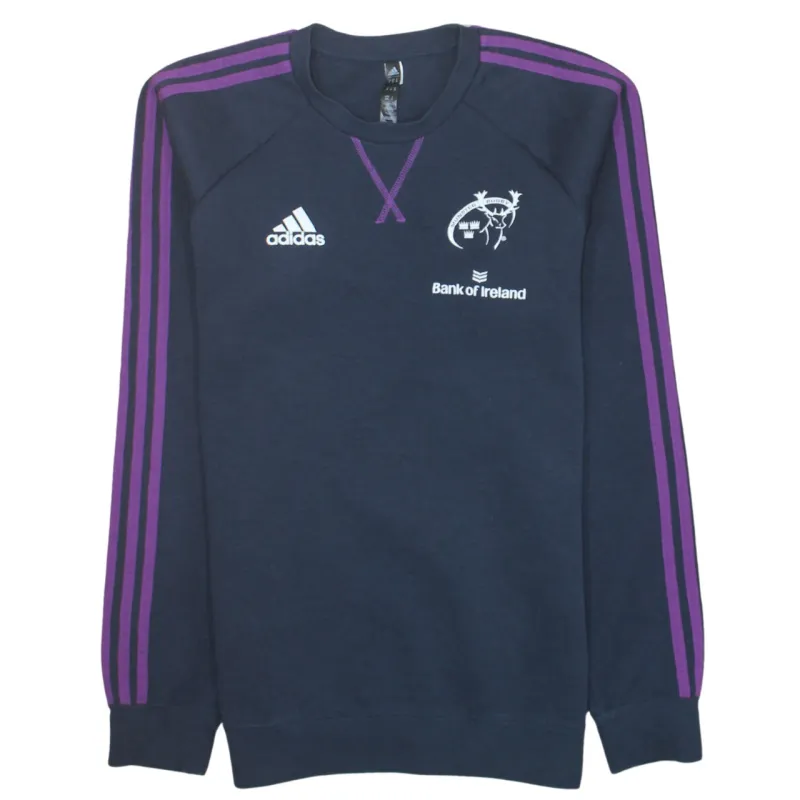 Adidas 90's Striped Sleeve Crew Neck Sweatshirt Medium Navy Blue sold by Vintage Club