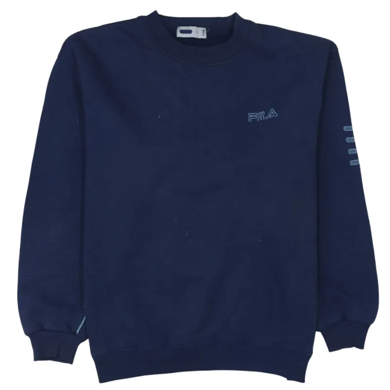 Fila 90's Lightweight Crew Neck Sweatshirt Medium Navy Blue sold by Vintage Club