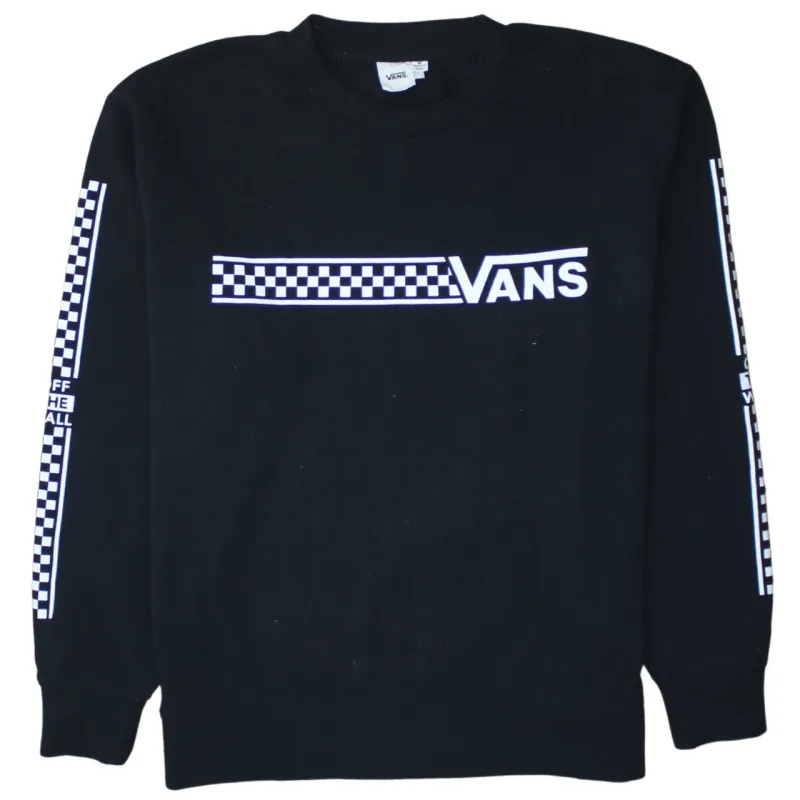 VANS 90's Spellout Crew Neck Sweatshirt Medium Black sold by Vintage Club