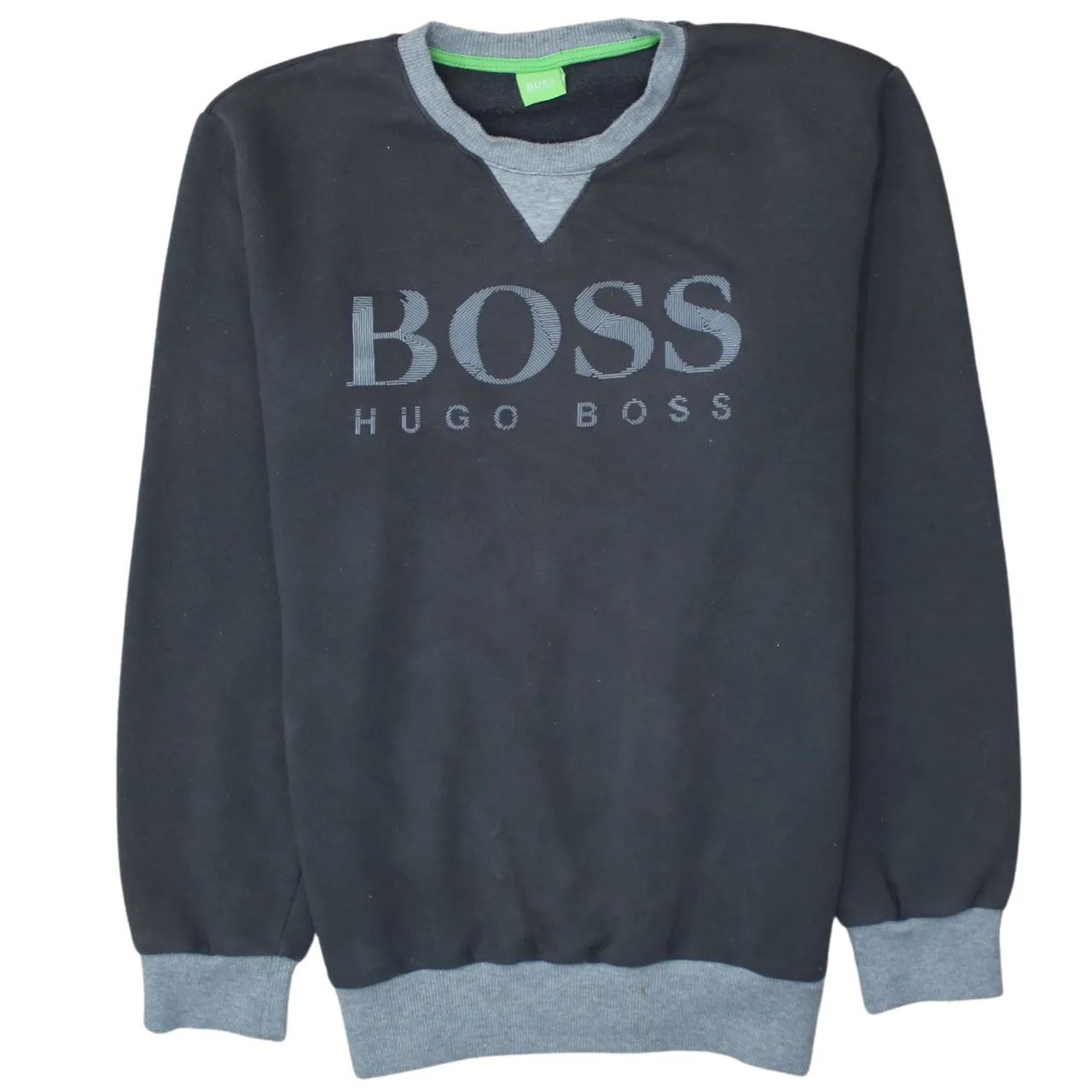 HUGO BOSS 90's Spellout Crew Neck Sweatshirt Medium Black sold by Vintage Club