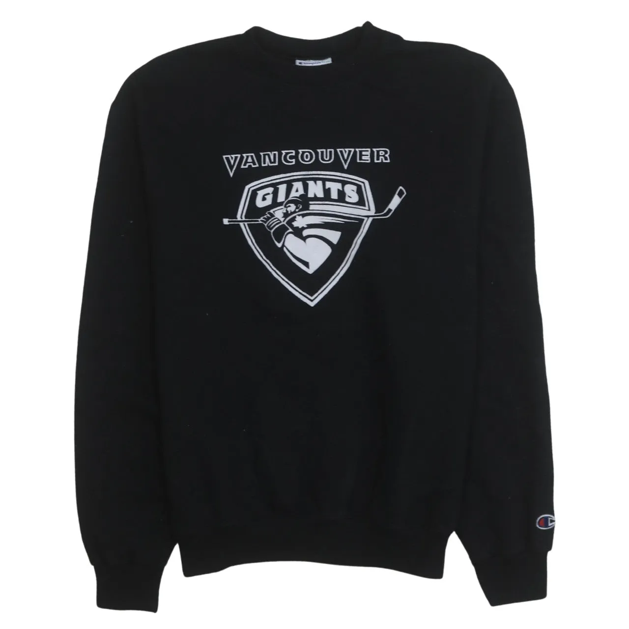 Champion Black Sweatshirt Men's Medium Vancouver Giants Printed Logo Fleece Pullover Crewneck sold by Vintage Club