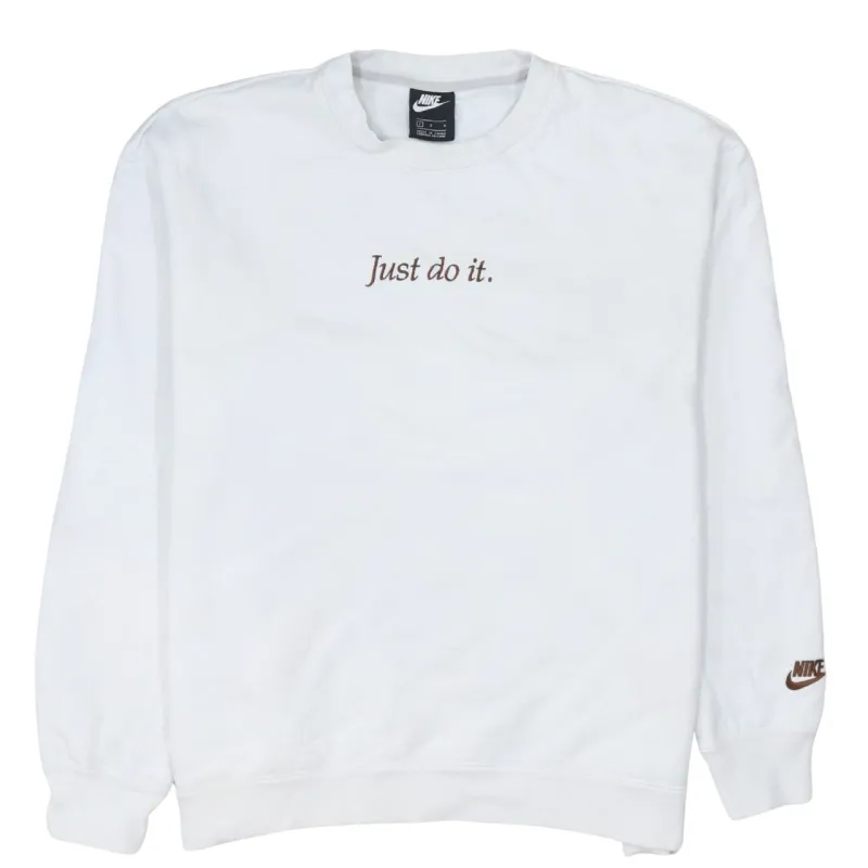 Nike 90's Swoosh Crew Neck Sweatshirt Large White sold by Vintage Club