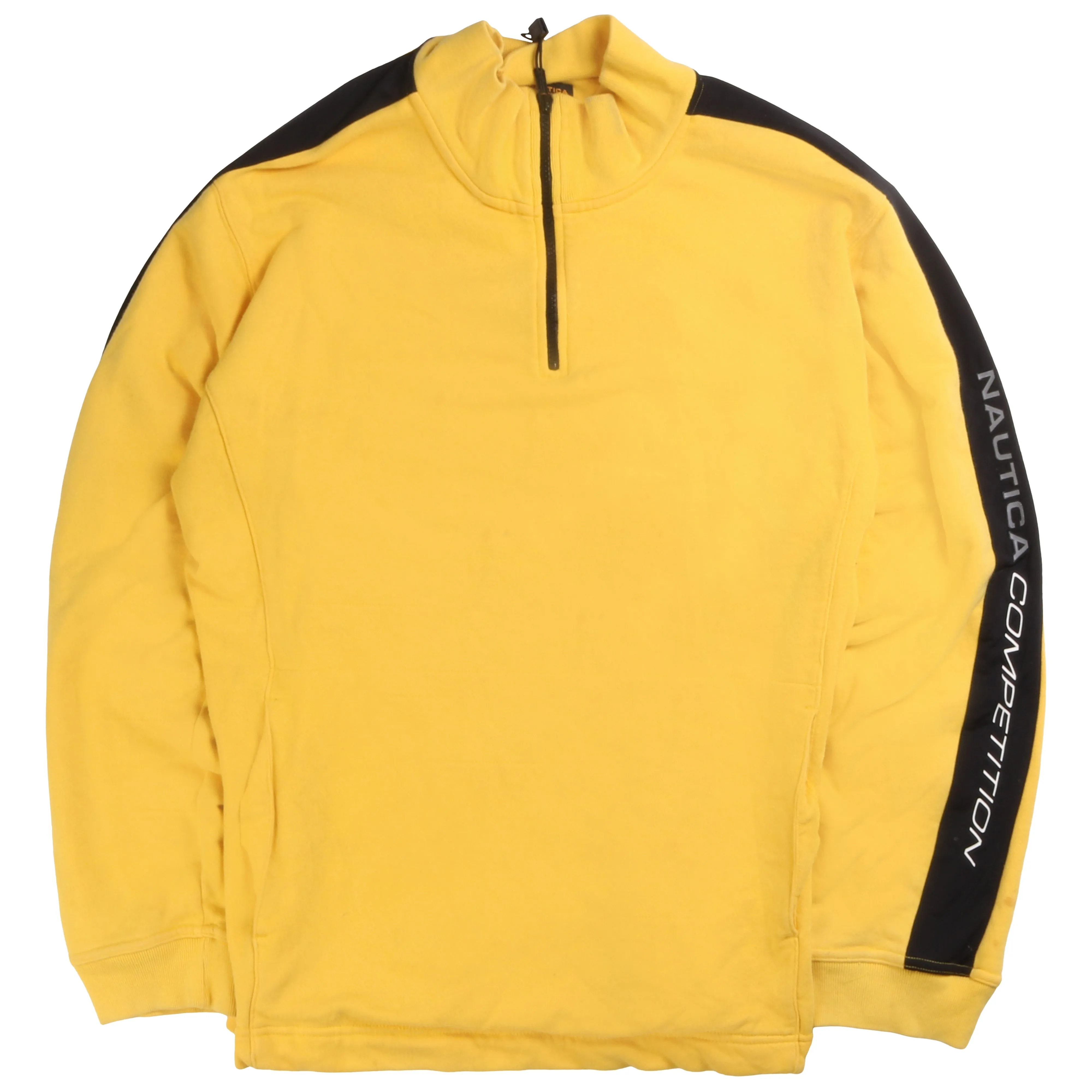 Nautica Quarter Zip Knitted Jumper / Sweater Large Yellow sold by Vintage Club