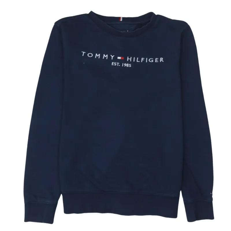 Tommy Hilfiger Navy Blue Sweatshirt Men's Medium Embroidered Chest Logo Crewneck Pullover made by Tommy Hilfiger